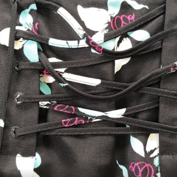 Anthropologie Maeve Floral Midi Skirt black mint floral L 12 NWT - Picture 4 of 6